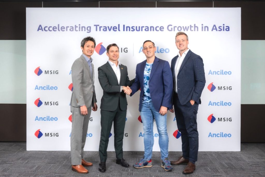 Foto (kiri ke kanan)_ William Song, Chief Technical Officer, MSIG Asia; Clemens Philippi, Chief Executive Officer, MSIG Asia; Olivier Michel, Founder & CEO, Ancileo; dan Adrian Hill, Chief Digital & Consumer Officer, MSIG Asia ( source: ist.)