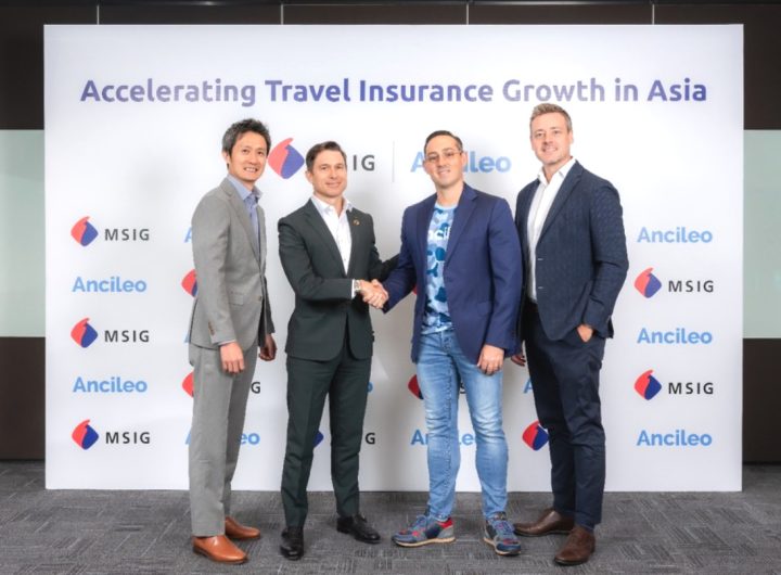 Foto (kiri ke kanan)_ William Song, Chief Technical Officer, MSIG Asia; Clemens Philippi, Chief Executive Officer, MSIG Asia; Olivier Michel, Founder & CEO, Ancileo; dan Adrian Hill, Chief Digital & Consumer Officer, MSIG Asia ( source: ist.)